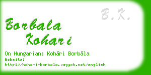 borbala kohari business card