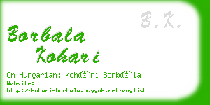 borbala kohari business card